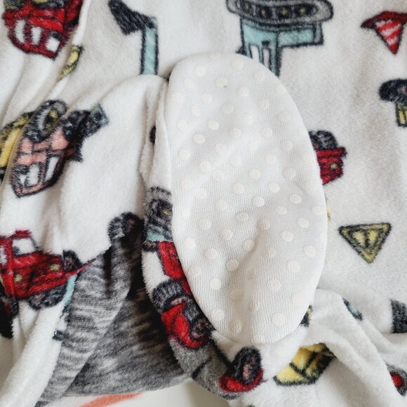 Baby Footed Pajamas Set Of 3 Size 2T & 4T Cozy Fleece With Vehicles & Stripes - Picture 4 of 16